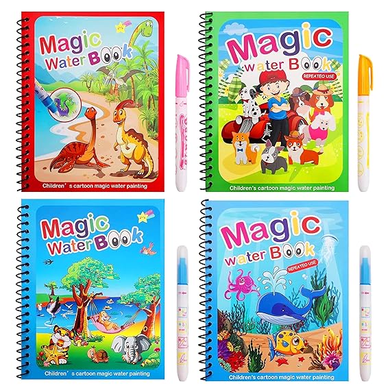 Urbanoro Magic Water Coloring Book – Reusable, Mess-Free Learning Fun for Kids
