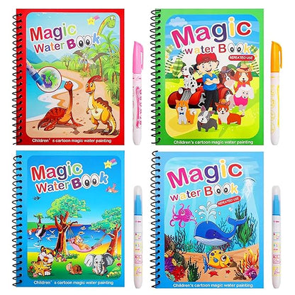 Urbanoro Magic Water Coloring Book – Reusable, Mess-Free Learning Fun for Kids