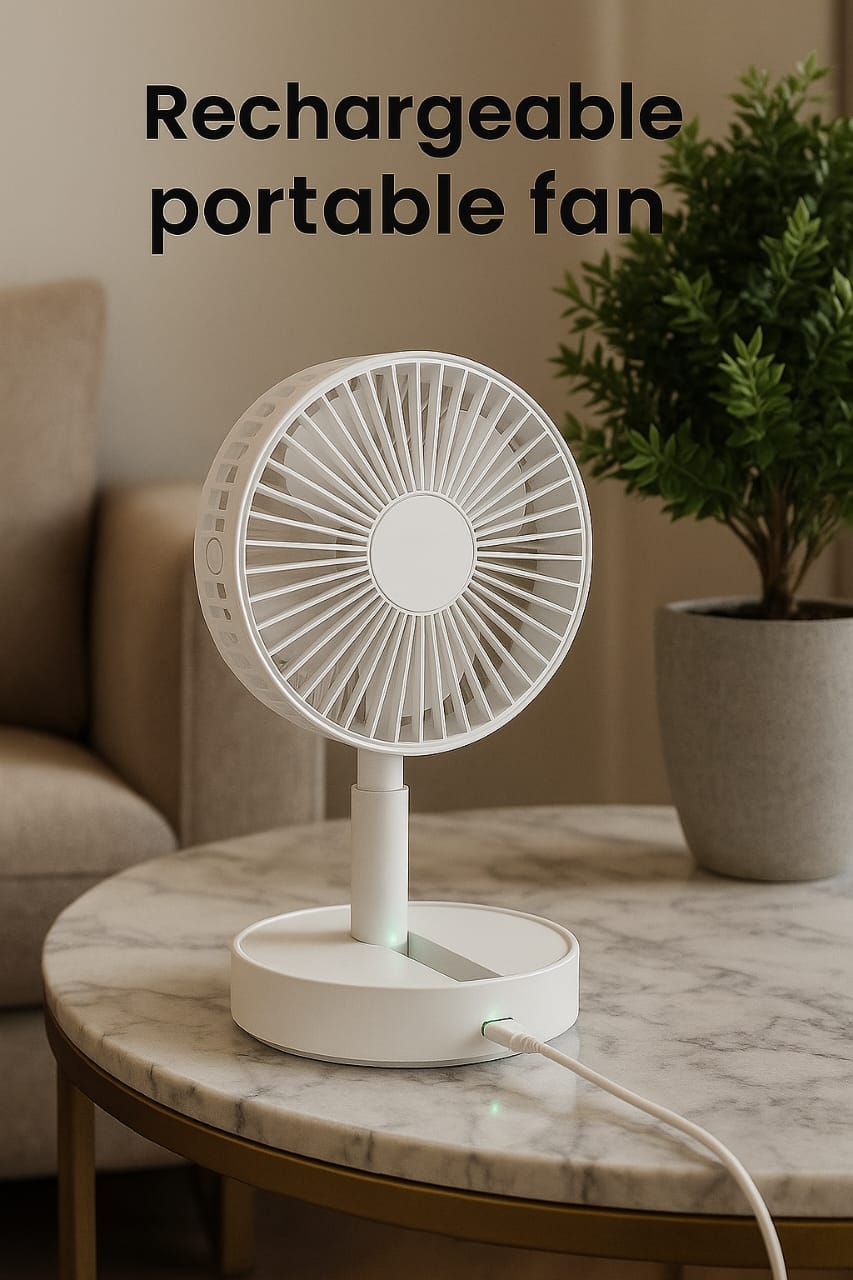 Adjustable Height Telescopic Rechargeable Standing Fan Rechargeable Pedestal Fan